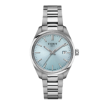 ساعة تيسو PR 100 كوارتز – 34 ملم (أزرق ثلجي) | Tissot PR 100 Quartz – 34mm Ice Blue