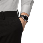 ساعة تيسو PR 100 كوارتز – 40 ملم (أسود – سوار جلد) | Tissot PR 100 Quartz – 40mm Black Leather
