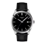 ساعة تيسو PR 100 كوارتز – 40 ملم (أسود – سوار جلد) | Tissot PR 100 Quartz – 40mm Black Leather