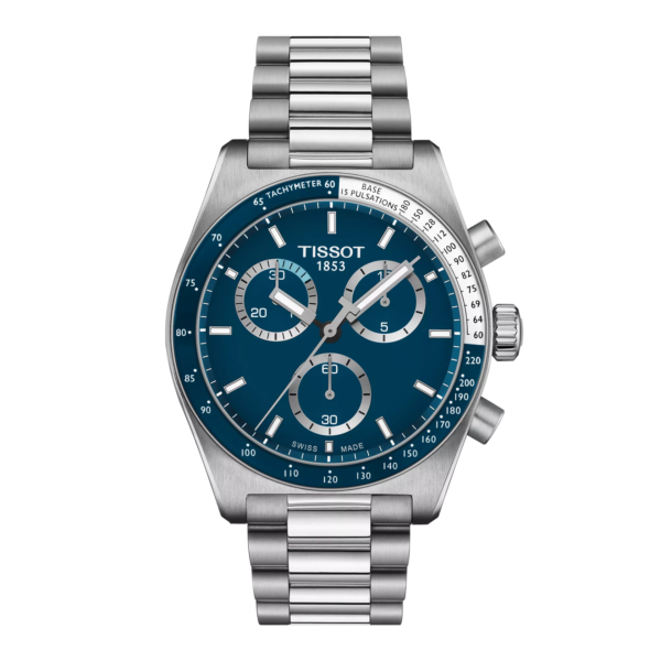 ساعة تيسو PR516 كرونوغراف كوارتز – 40 ملم (أزرق) | Tissot PR516 Chronograph Quartz – 40mm Blue