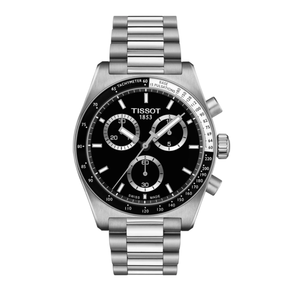 ساعة تيسو PR516 كرونوغراف كوارتز – 40 ملم (أسود) | Tissot PR516 Chronograph Quartz – 40mm Black