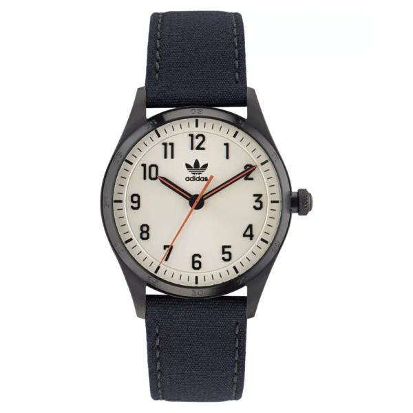 ساعة أديداس أورجينالز كود ثري – AOSY23039 للجنسين | Adidas Originals Code Three White & Navy Blue Fabric Unisex Watch AOSY23039