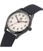 ساعة أديداس أورجينالز كود ثري – AOSY23039 للجنسين | Adidas Originals Code Three White & Navy Blue Fabric Unisex Watch AOSY23039
