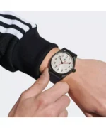 ساعة أديداس أورجينالز كود ثري – AOSY23039 للجنسين | Adidas Originals Code Three White & Navy Blue Fabric Unisex Watch AOSY23039
