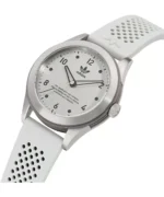 ساعة أديداس أوريجينالز كود ثري سيليكون أبيض للرجال والنساء – Adidas Originals Code Three AOSY23033 Unisex White Silicone Watch