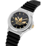 ساعة أديداس Expression Three للجنسين Adidas Expression Three Unisex Watch قرص أسود عقارب ذهبية AOFH25503
