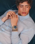ساعة لونجين Longines HydroConquest أوتوماتيك 41 مم ستانلس ستيل مع طلاء PVD أصفر مينا أزرق – L37423967