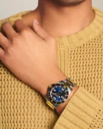 ساعة لونجين Longines HydroConquest أوتوماتيك 41 مم ستانلس ستيل مع طلاء PVD أصفر مينا أزرق – L37423967