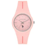 ساعة نسائية رياضية وردية USPA2101-01 – U.S. Polo Assn. Sport Quartz Watch 35mm Pink Dial & Silicone Strap