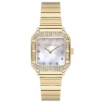 ساعة نسائية فاخرة USPA2100-03 – U.S. Polo Assn. Dress Quartz Watch 28x34mm Pearl Dial Gold
