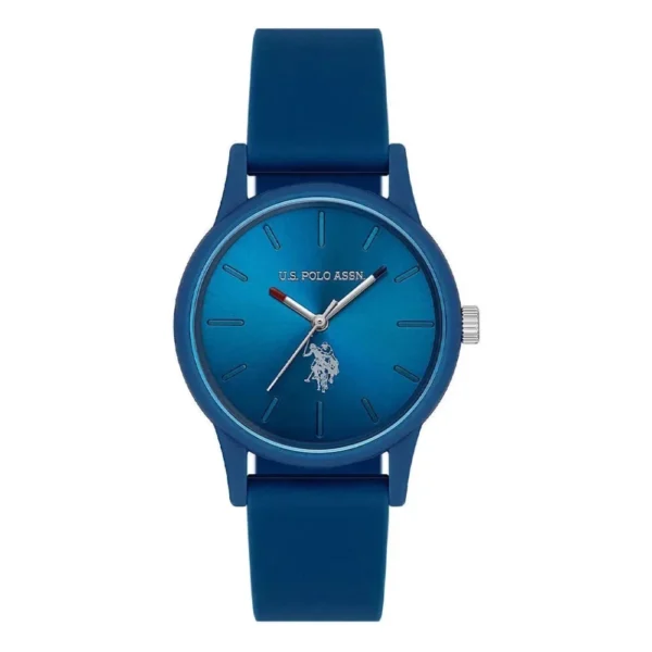 ساعة نسائية كلاسيكية زرقاء USPA2089-03 – U.S. Polo Assn. Classic Quartz Watch 33mm Blue Dial Silicon Strap