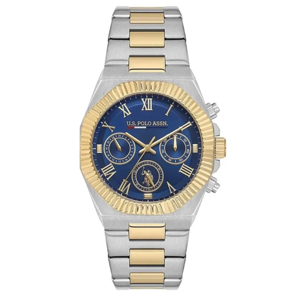 ساعة يو إس بولو أساِن رجالية كلاسيكية USPA1128-07 – US Polo Assn Classic Men’s Watch Navy Blue Dial Two-Tone 40mm