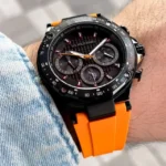 ساعة يو إس بولو أسيـن USPA1076-07 رجالية رياضية – U.S. Polo Assn. Men’s Sport Watch 44mm Black Dial Orange Silicone Strap