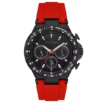ساعة يو إس بولو أسيـن USPA1076-08 رجالية رياضية – U.S. Polo Assn. Men’s Sport Watch 44mm Black Dial Red Silicone Strap