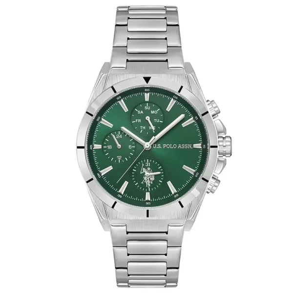 ساعة يو إس بولو أسيـن USPA1079-02 رجالية رياضية – U.S. Polo Assn. Men’s Sport Watch 42mm Green Dial Steel
