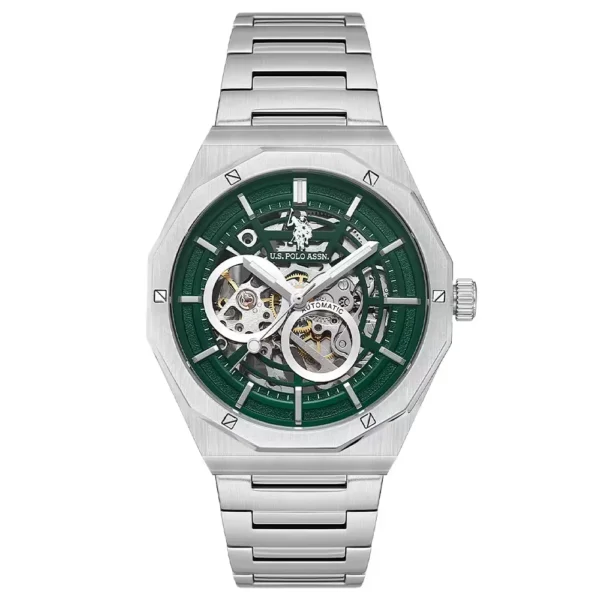 ساعة يو إس بولو أسيـن USPA1085-03 رجالية أوتوماتيك كلاسيكية – U.S. Polo Assn. Men’s Automatic Classic Watch 42mm Steel Green Dial
