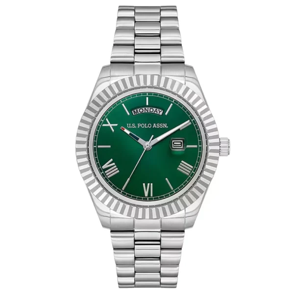 ساعة يو إس بولو أسيـن USPA1100B-04 رجالية كلاسيكية – U.S. Polo Assn. Men’s Classic Watch 42mm Green Dial Steel