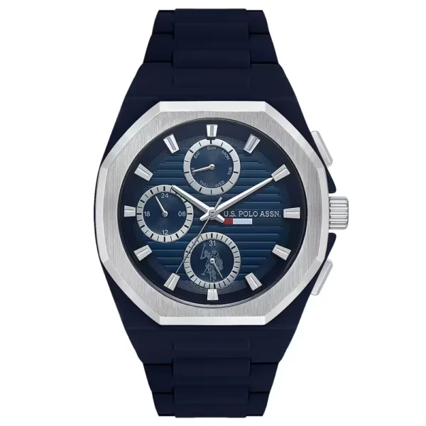 ساعة يو إس بولو أسيـن USPA1103-01 رجالية رياضية – U.S. Polo Assn. Men’s Sport Watch 42mm Navy Blue Silicone