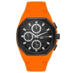 ساعة يو إس بولو أسيـن USPA1103-07 رجالية رياضية – U.S. Polo Assn. Men’s Sport Watch 42mm Orange Silicone Black Dial