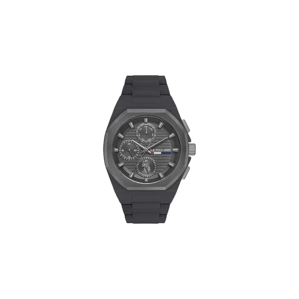 ساعة يو إس بولو أسيـن USPA1103-08 رجالية رياضية – U.S. Polo Assn. Men’s Sport Watch 42mm Smoked Silicone