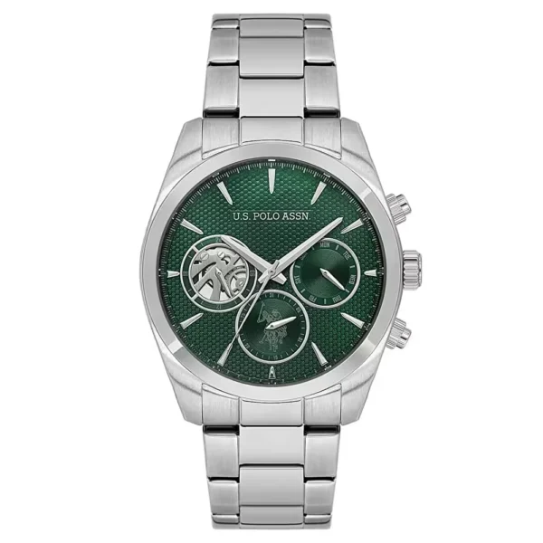 ساعة يو إس بولو أسيـن USPA1104-02 رجالية كلاسيكية – U.S. Polo Assn. Men’s Classic Watch 42mm Green Dial Steel