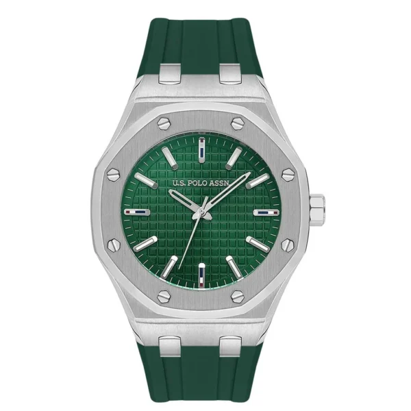 ساعة يو إس بولو أسيـن USPA1106-02 رجالية رياضية – U.S. Polo Assn. Men’s Sport Watch 42mm Green Silicone