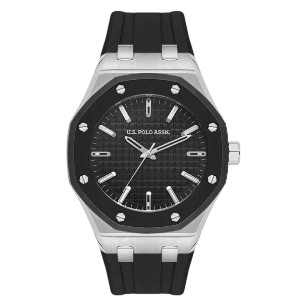 ساعة يو إس بولو أسيـن USPA1106-03 رجالية رياضية – U.S. Polo Assn. Men’s Sport Watch 42mm Black Silicone