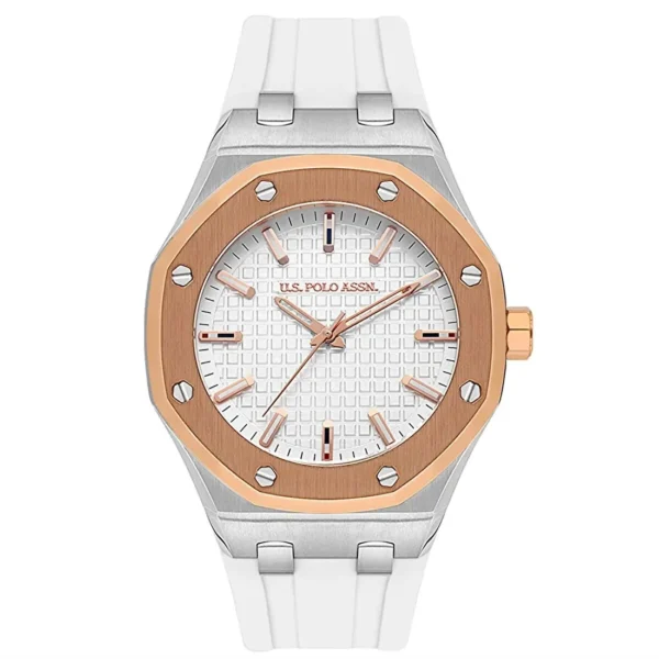 ساعة يو إس بولو أسيـن USPA1106-04 رجالية رياضية – U.S. Polo Assn. Men’s Sport Watch 42mm White Silicone