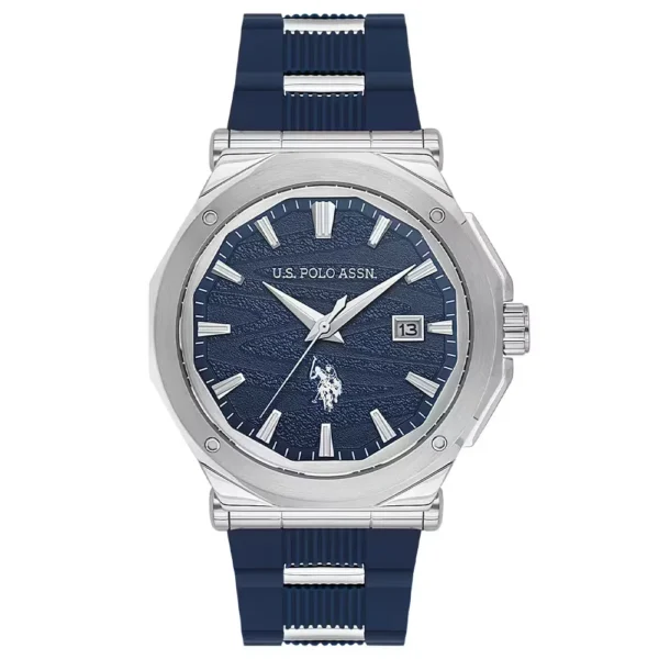 ساعة يو إس بولو أسيـن USPA1107-02 رجالية رياضية – U.S. Polo Assn. Men’s Sport Watch 43mm Blue Dial Blue Silicone