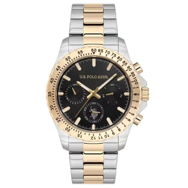 ساعة يو إس بولو أسيـن USPA1108-05 رجالية – U.S. Polo Assn. Men’s Watch 42mm Black Dial Steel Strap