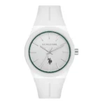 ساعة يو إس بولو أسيـن USPA1110-01 رجالية رياضية – U.S. Polo Assn. Men’s Sport Watch 41mm White Silicone
