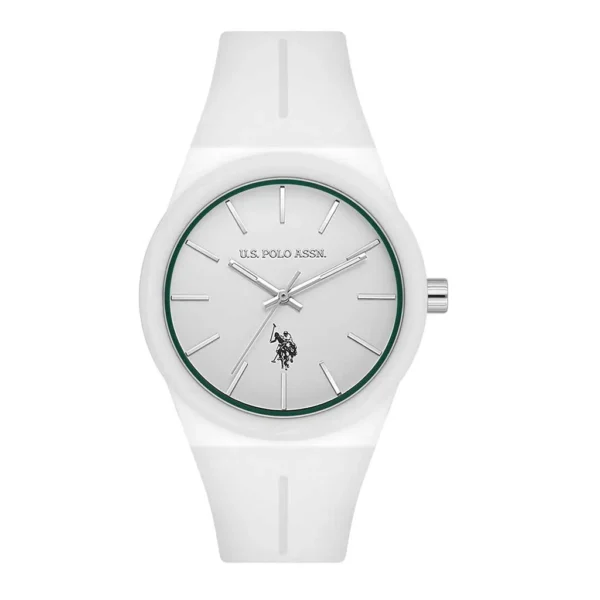 ساعة يو إس بولو أسيـن USPA1110-01 رجالية رياضية – U.S. Polo Assn. Men’s Sport Watch 41mm White Silicone