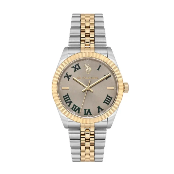 ساعة يو إس بولو أسيـن USPA1111-08 رجالية كلاسيكية – U.S. Polo Assn. Men’s Classic Watch 40x46mm Smoked Dial Steel Strap