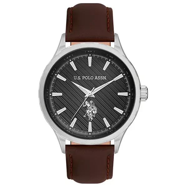 ساعة يو إس بولو USPA1069-02 كلاسيكية جلد بني 42 ملم – U.S. Polo Assn. Classic 42mm Brown Leather