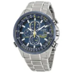 ساعة رجالية فاخرة سيتيزن AT8020-54L إيكو درايف – Citizen Eco-Drive Radio Controlled Chronograph 43mm Blue Dial