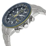 ساعة رجالية فاخرة سيتيزن AT8020-54L إيكو درايف – Citizen Eco-Drive Radio Controlled Chronograph 43mm Blue Dial