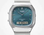 ساعة كاسيو AQ-240E-3ADF أنالوج ورقمية بسوار ستانلس ستيل | Casio AQ-240E-3ADF Analog-Digital Watch