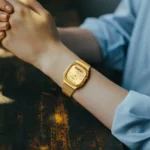ساعة كاسيو AQ-240EG-9ADF أنالوج ورقمية بسوار ستانلس ستيل مطلي بالذهب | Casio AQ-240EG-9ADF Analog-Digital Gold-Tone Stainless Steel Watch