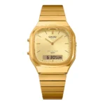 ساعة كاسيو AQ-240EG-9ADF أنالوج ورقمية بسوار ستانلس ستيل مطلي بالذهب | Casio AQ-240EG-9ADF Analog-Digital Gold-Tone Stainless Steel Watch