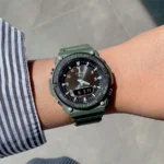 ساعة كاسيو AQ-S820W-3BVDF سولار أنالوج ورقمية بسوار ريزن أخضر | Casio AQ-S820W-3BVDF Solar Analog-Digital Watch Green Resin Band