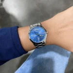 ساعة كاسيو الرجالية الكلاسيكية الزرقاء MTP-1381D-2AVDF – Casio Blue Dial Day-Date Stainless Steel Watch