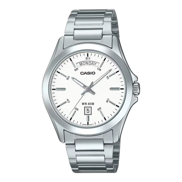 ساعة كاسيو الرجالية الكلاسيكية الفضية MTP-1370D-7A3VDF – Casio Silver Dial Classic Stainless Steel Watch