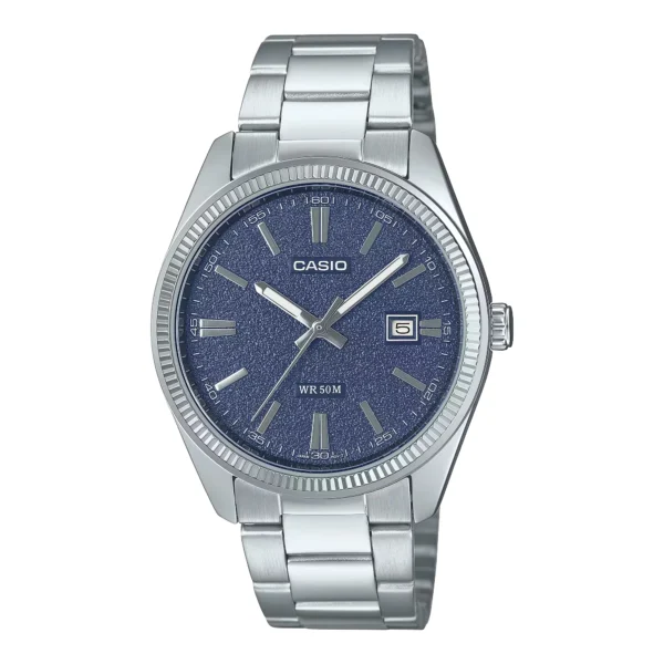 ساعة كاسيو الرجالية الكلاسيكية MTP-1302DA-2A1VDF – Casio Classic Stainless Steel Blue Dial Watch