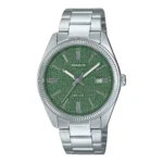 ساعة كاسيو الرجالية الكلاسيكية MTP-1302DA-3AVDF – Casio Classic Stainless Steel Green Dial Watch