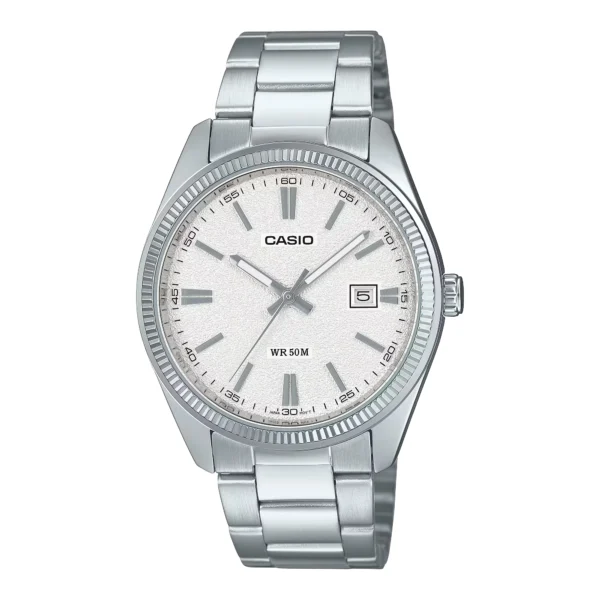 ساعة كاسيو الرجالية الكلاسيكية MTP-1302DA-7AVDF – Casio Classic Stainless Steel Silver Dial Watch
