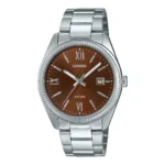 ساعة كاسيو الرجالية الكلاسيكية MTP-1302DD-5AVDF – Casio Classic Stainless Steel Brown Dial Watch