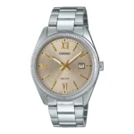 ساعة كاسيو الرجالية الكلاسيكية MTP-1302DD-9AVDF – Casio Classic Stainless Steel Champagne Dial Watch