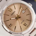 ساعة كاسيو الرجالية الكلاسيكية MTP-1302DD-9AVDF – Casio Classic Stainless Steel Champagne Dial Watch