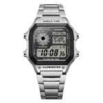 ساعة كاسيو الرقمية AE-1200WHD-1AVDF رجالية بتوقيت عالمي – Casio World Time Digital Watch 100M Stainless Steel