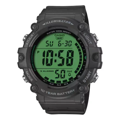 ساعة كاسيو الرقمية AE-1500WHC-1AVDF رجالية بتوقيت مزدوج وLED – Casio Digital Watch Dual Time 100M Resin